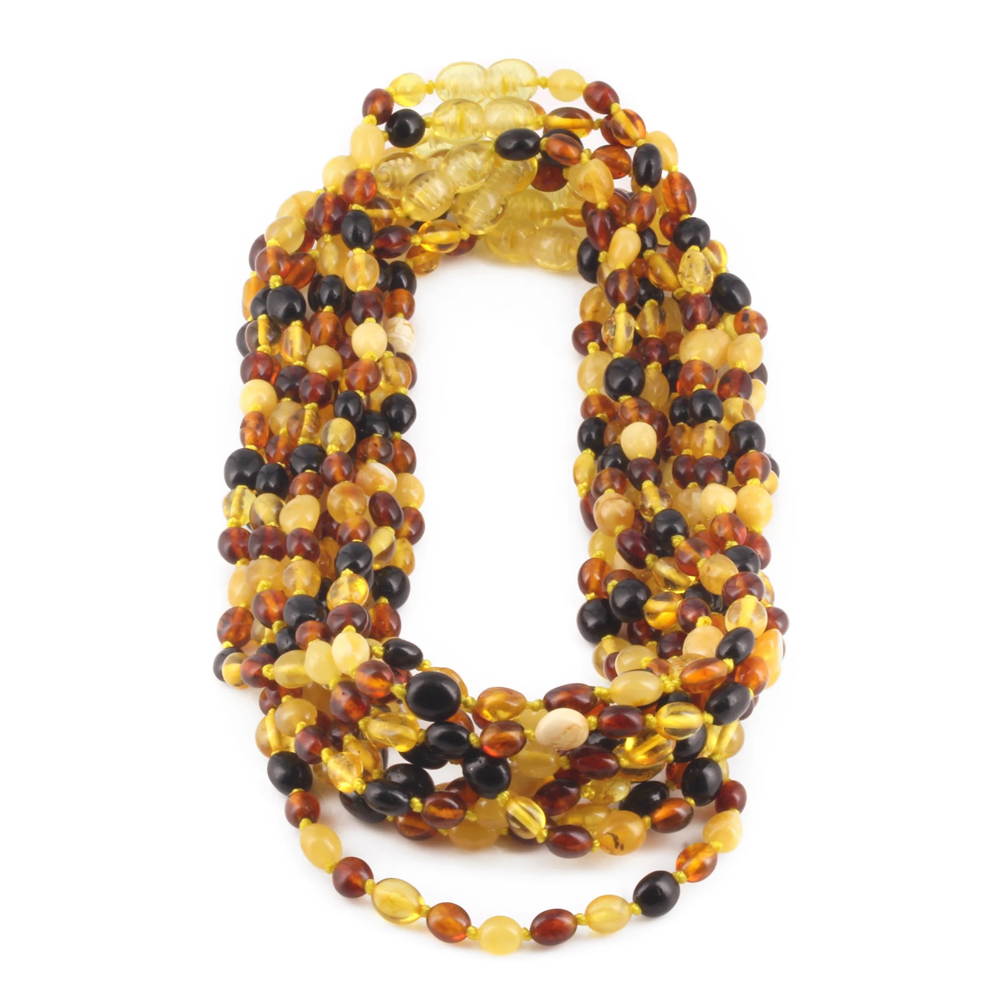 BALTIC AMBER JUNIOR NECKLACES LOT OF 10pcs - OLIVE. XO54M1