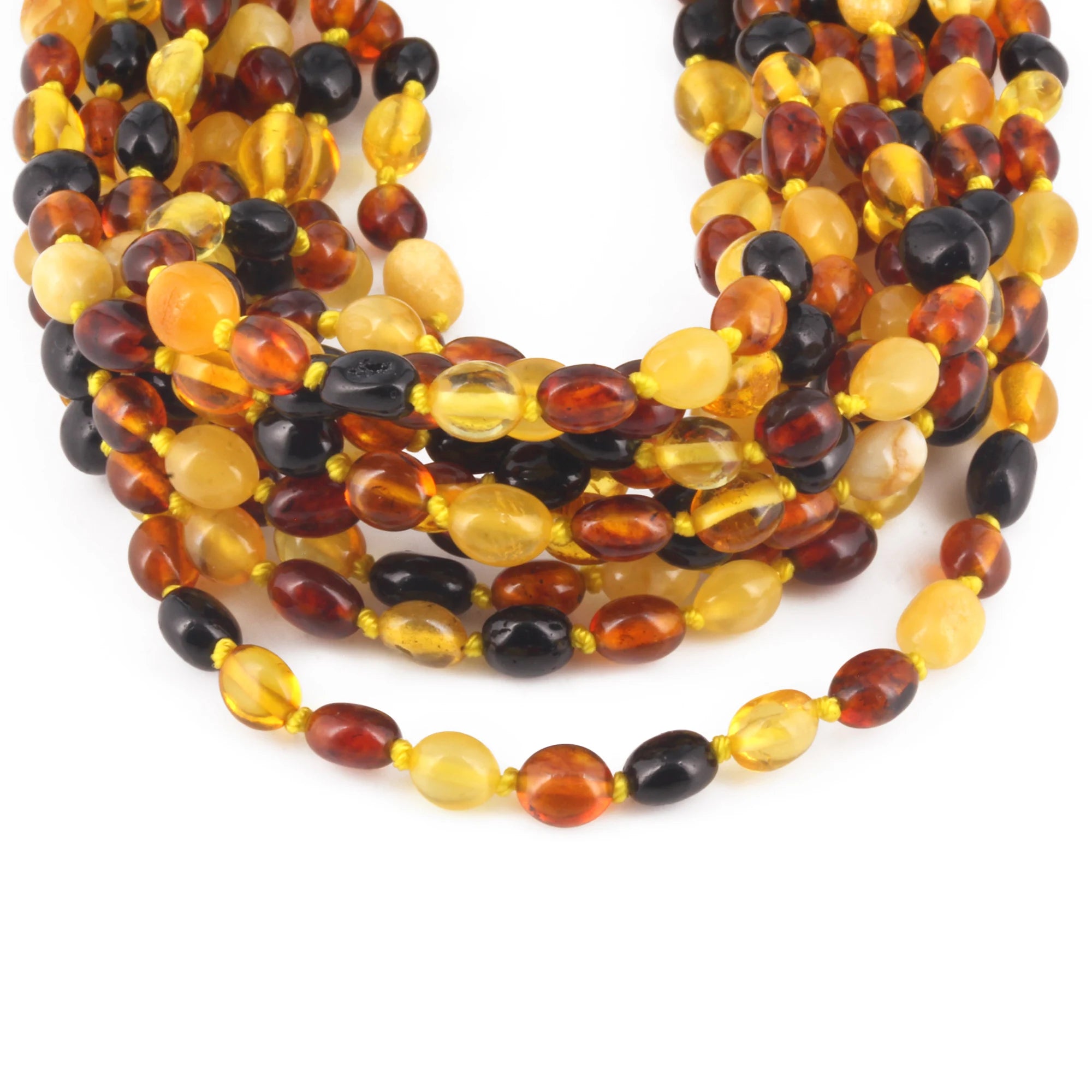 BALTIC AMBER BABY TEETHING NECKLACES LOT OF 10pcs - OLIVE. XO54M1