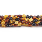 Baltic Amber Baby Teething Necklace Olive Multicolor Glossy Finish - Wholesale Lot of 10pcs - 32cm / 12.6in - XO54M