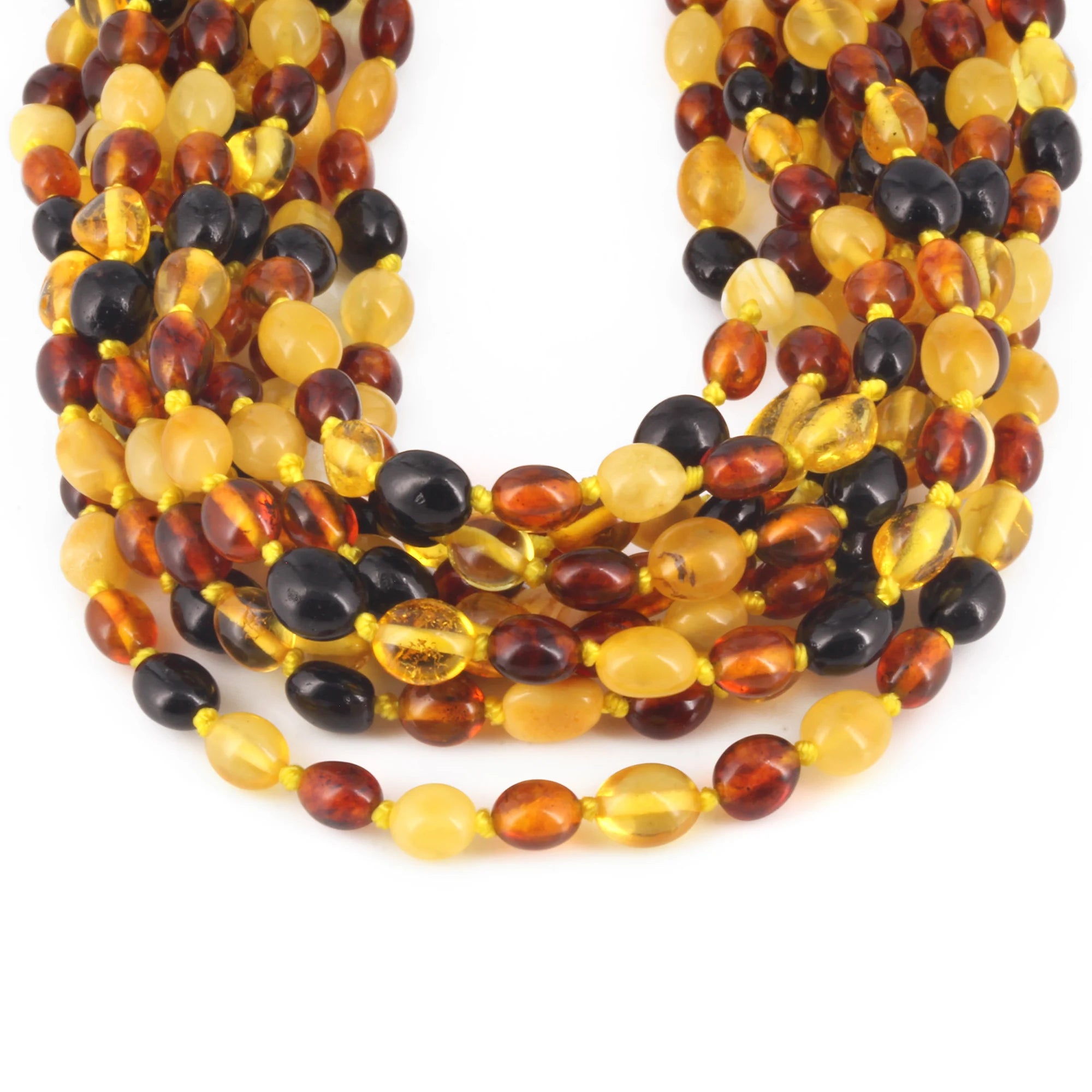 BALTIC AMBER JUNIOR NECKLACES LOT OF 10pcs - OLIVE. XO54M1