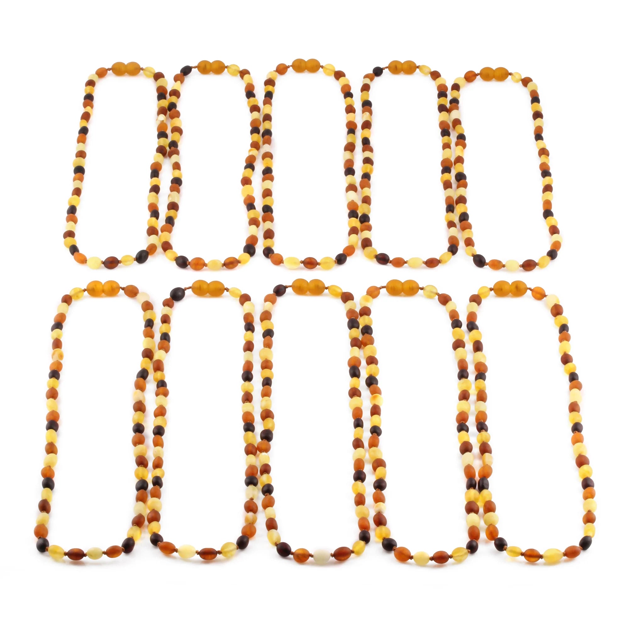 BALTIC AMBER ADULT NECKLACES LOT OF 10pcs - OLIVE. XO54MM