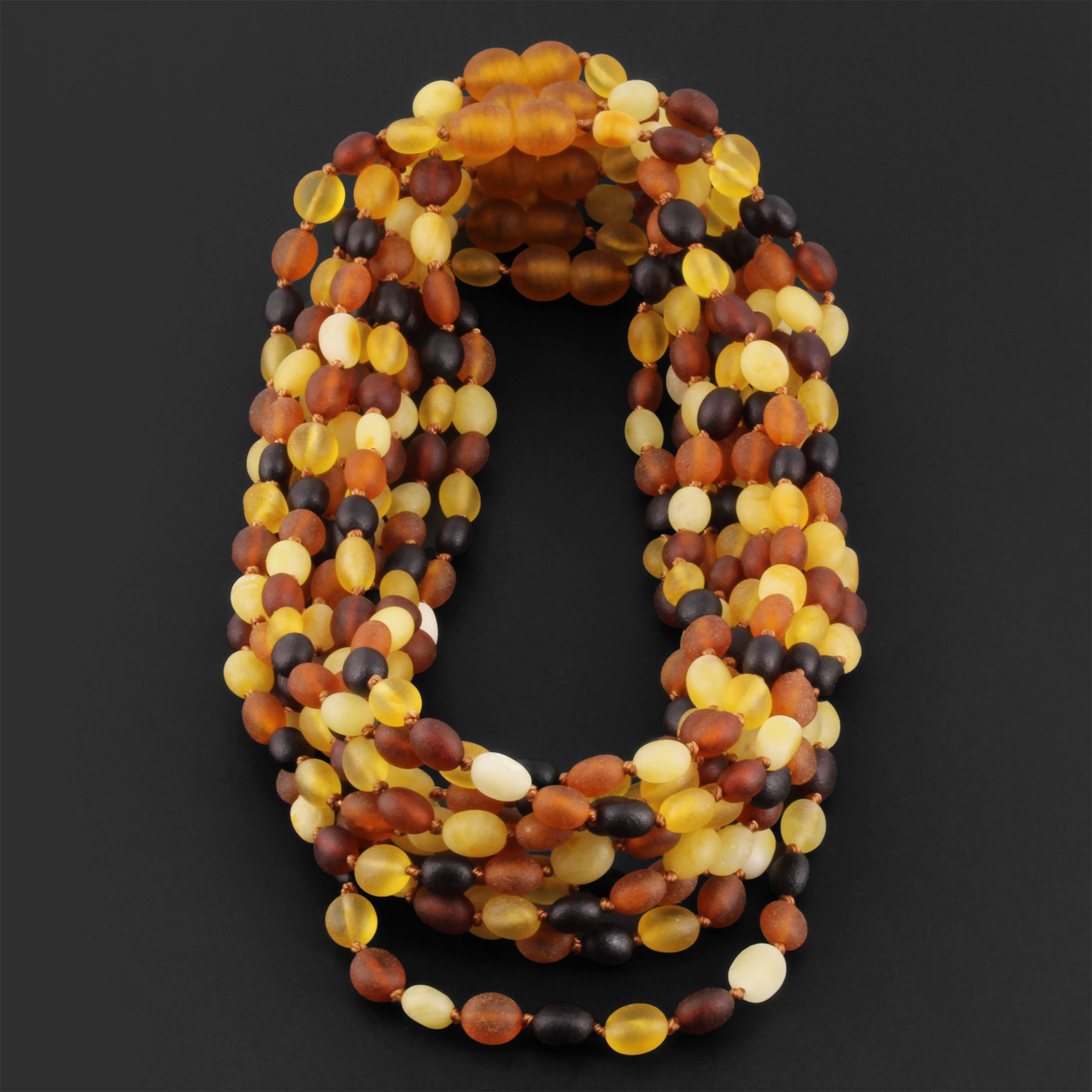 BALTIC AMBER ADULT NECKLACES LOT OF 10pcs - OLIVE. XO54MM