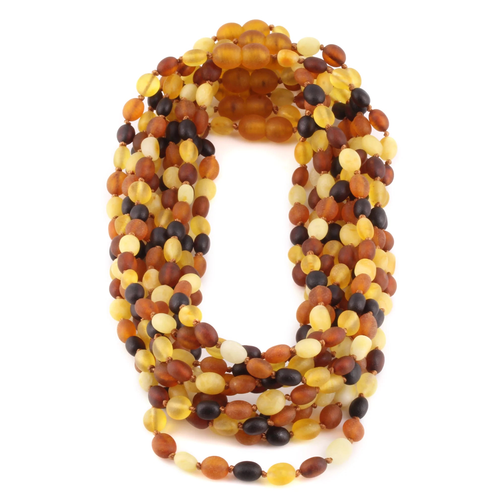 BALTIC AMBER ADULT NECKLACES LOT OF 10pcs - OLIVE. XO54MM
