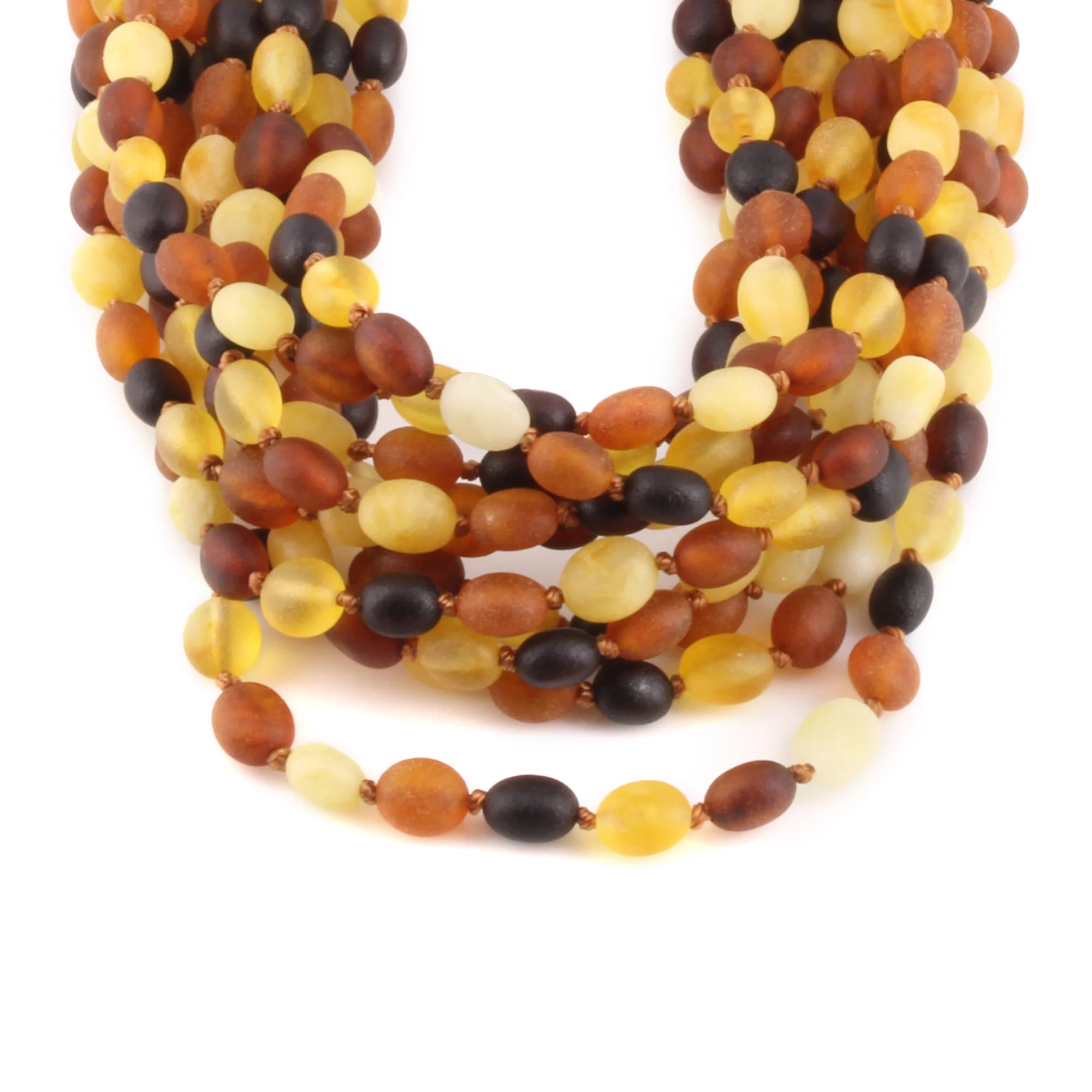 BALTIC AMBER ADULT NECKLACES LOT OF 10pcs - OLIVE. XO54MM
