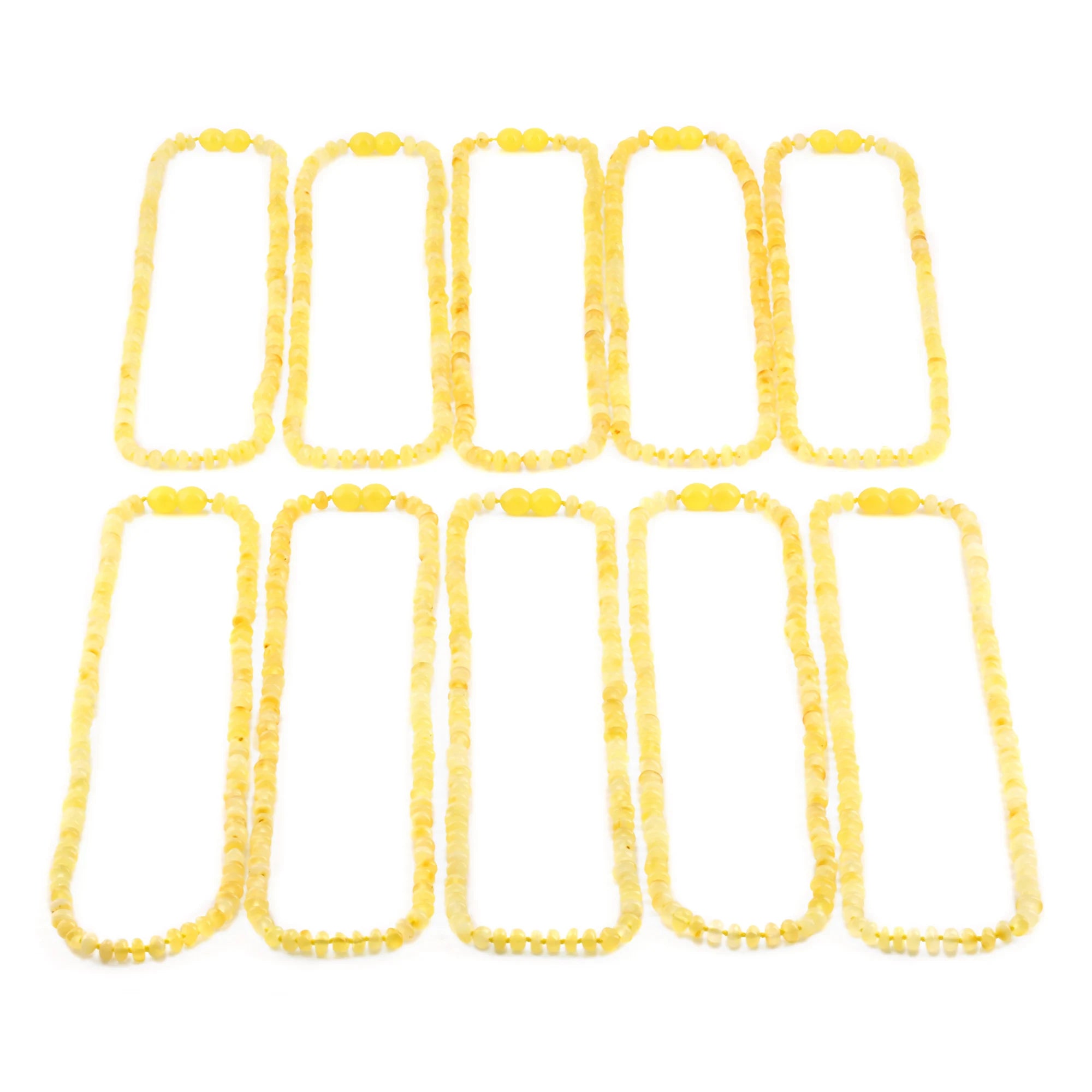 BALTIC AMBER ADULT NECKLACES LOT OF 10pcs - ROUNDEL. XR53MY