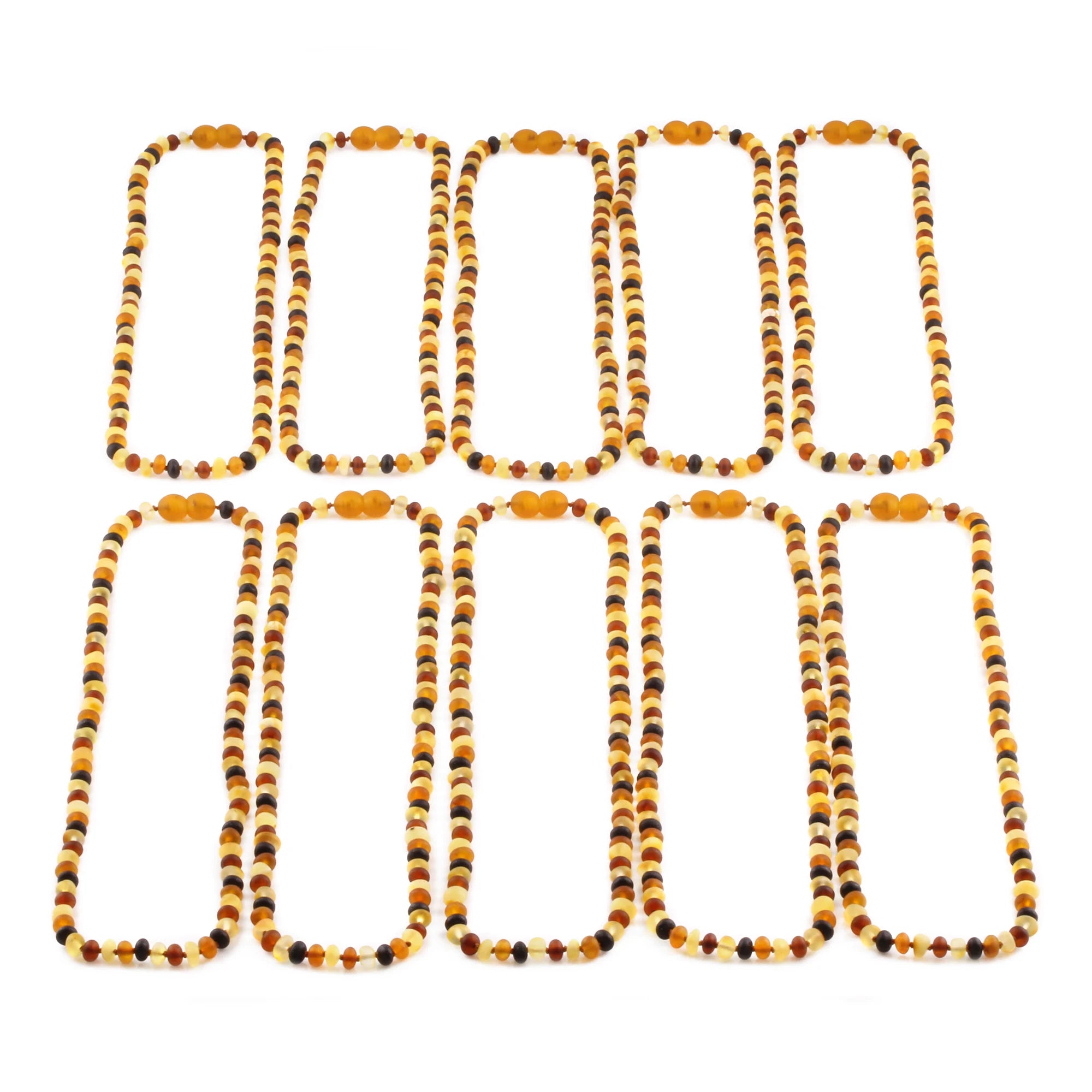 BALTIC AMBER ADULT NECKLACES LOT OF 10pcs - ROUNDEL. XR53MM