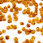 Baltic Amber Loose Beads - Light Cognac - Glossy Finish - Baroque 4mm - 100g Pack