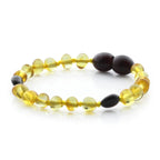 Baltic Amber Baby Teething Bracelet Baroque Yellow Glossy Finish - Wholesale Lot of 10pcs - 14cm / 5.5in - BE172