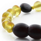 Baltic Amber Baby Teething Bracelet Baroque Yellow Glossy Finish - Wholesale Lot of 10pcs - 14cm / 5.5in - BE172