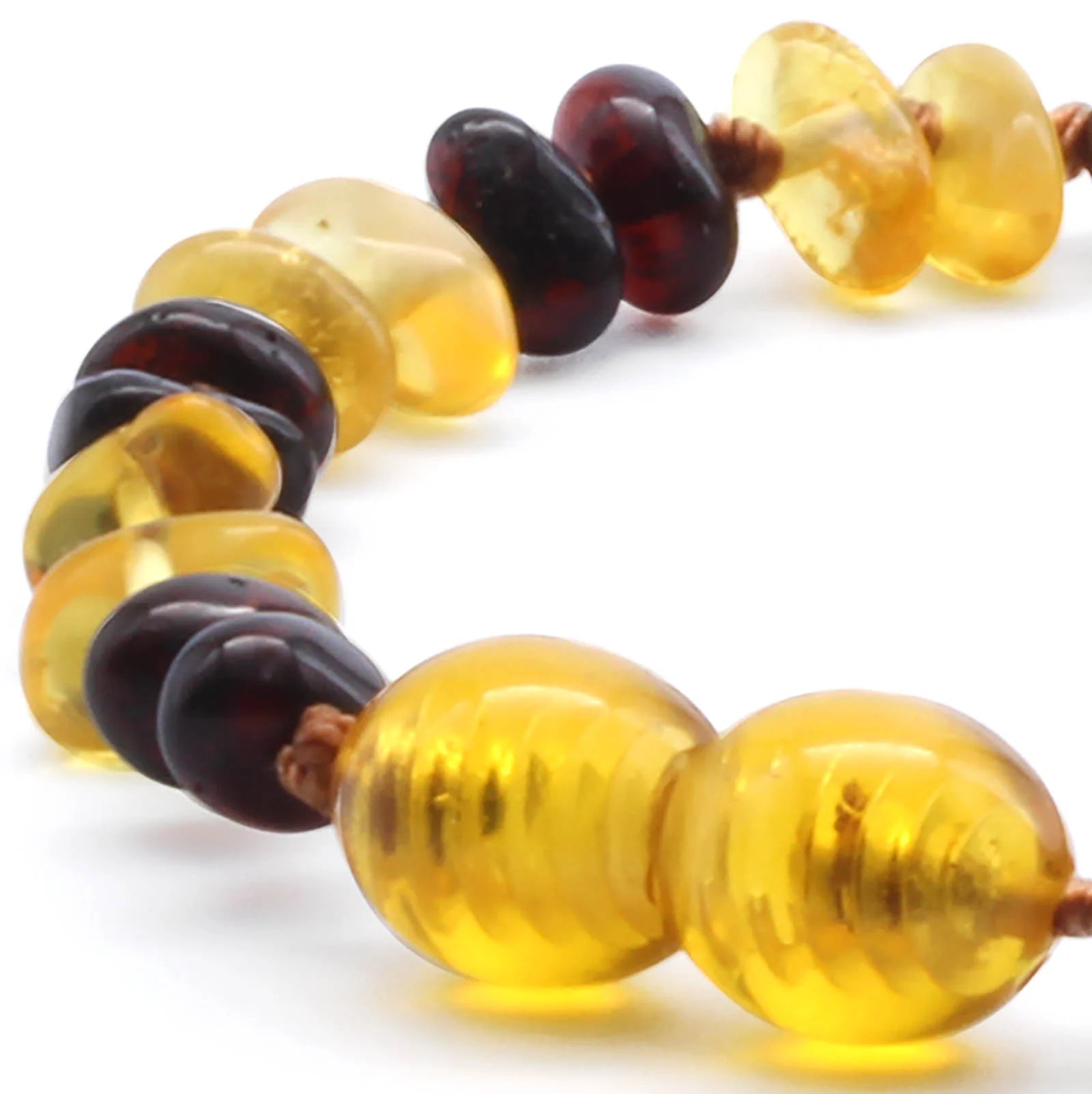 BALTIC AMBER BABY TEETHING BRACELETS LOT OF 10pcs - ROUNDEL. LE358
