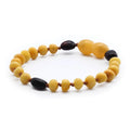 Baltic Amber Baby Teething Bracelet Baroque Milky Orange Glossy Finish - Wholesale Lot of 10pcs - 14cm / 5.5in - LE369