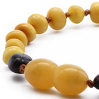Baltic Amber Baby Teething Bracelet Baroque Milky Orange Glossy Finish - Wholesale Lot of 10pcs - 14cm / 5.5in - LE369