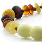 BALTIC AMBER BABY TEETHING BRACELETS LOT OF 10pcs - ROUNDEL. BE167