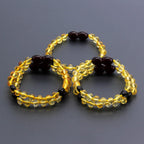 Baltic Amber Baby Teething Bracelet Baroque Yellow Glossy Finish - Wholesale Lot of 10pcs - 14cm / 5.5in - BE172