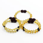 Baltic Amber Baby Teething Bracelet Baroque Yellow Glossy Finish - Wholesale Lot of 10pcs - 14cm / 5.5in - BE172