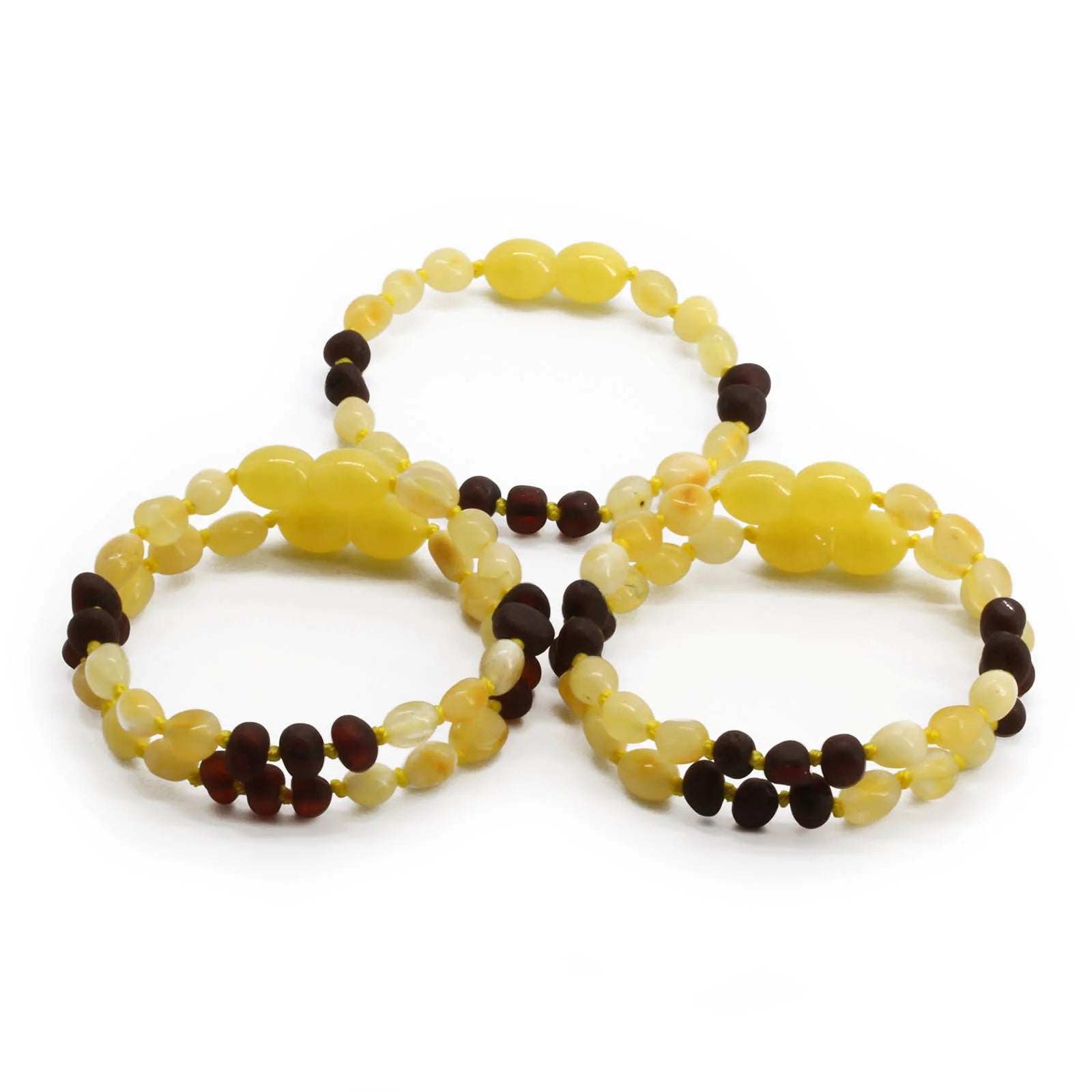 BALTIC AMBER BABY TEETHING BRACELETS LOT OF 10pcs - OLIVE. CE130