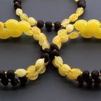 Baltic Amber Baby Teething Bracelet Olive Milky Yellow Glossy Finish - Wholesale Lot of 10pcs - 14cm / 5.5in - CE130