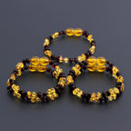BALTIC AMBER BABY TEETHING BRACELETS LOT OF 10pcs - ROUNDEL. LE358
