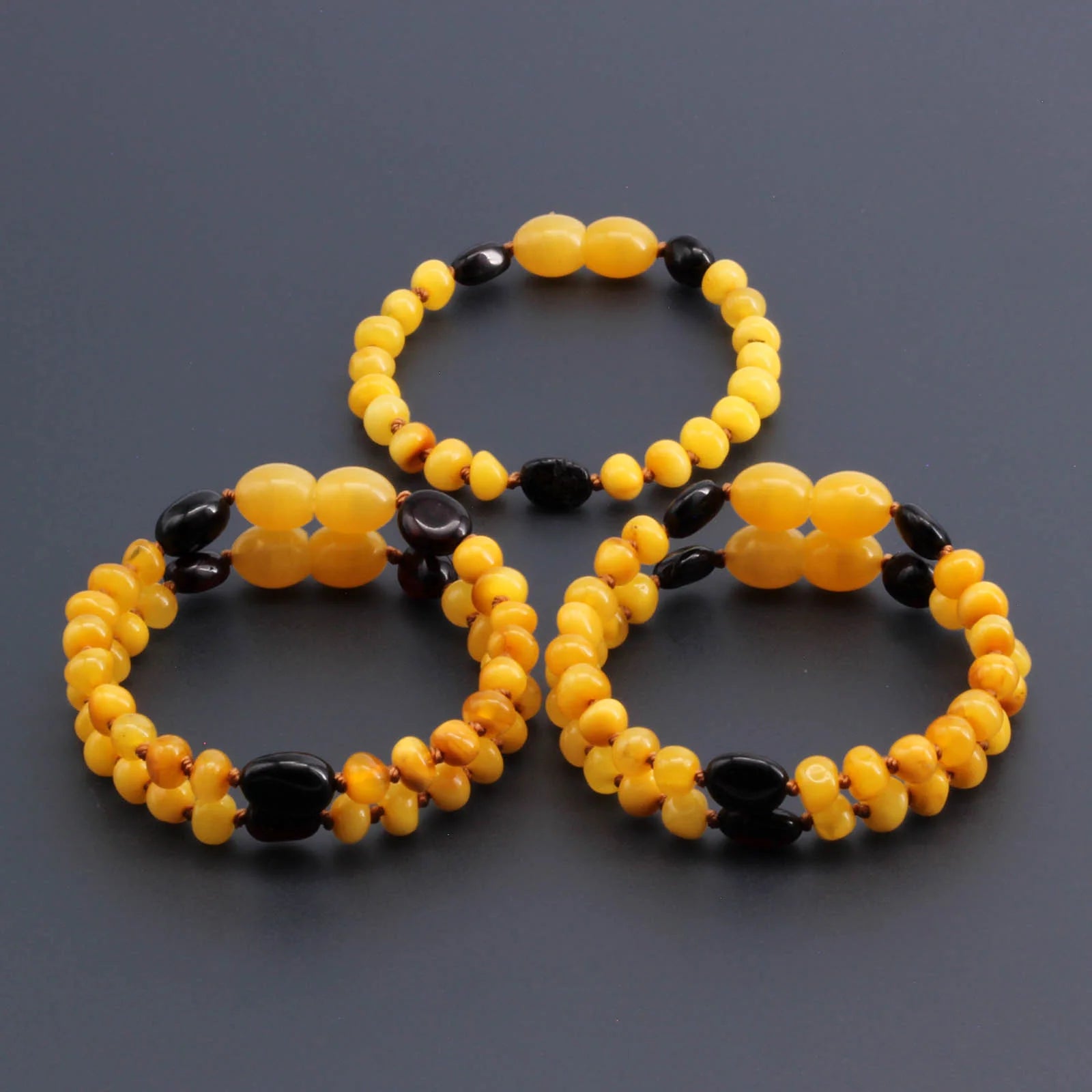BALTIC AMBER BABY TEETHING BRACELETS LOT OF 10pcs - BAROQUE. LE369