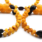 Baltic Amber Baby Teething Bracelet Baroque Milky Orange Glossy Finish - Wholesale Lot of 10pcs - 14cm / 5.5in - LE369