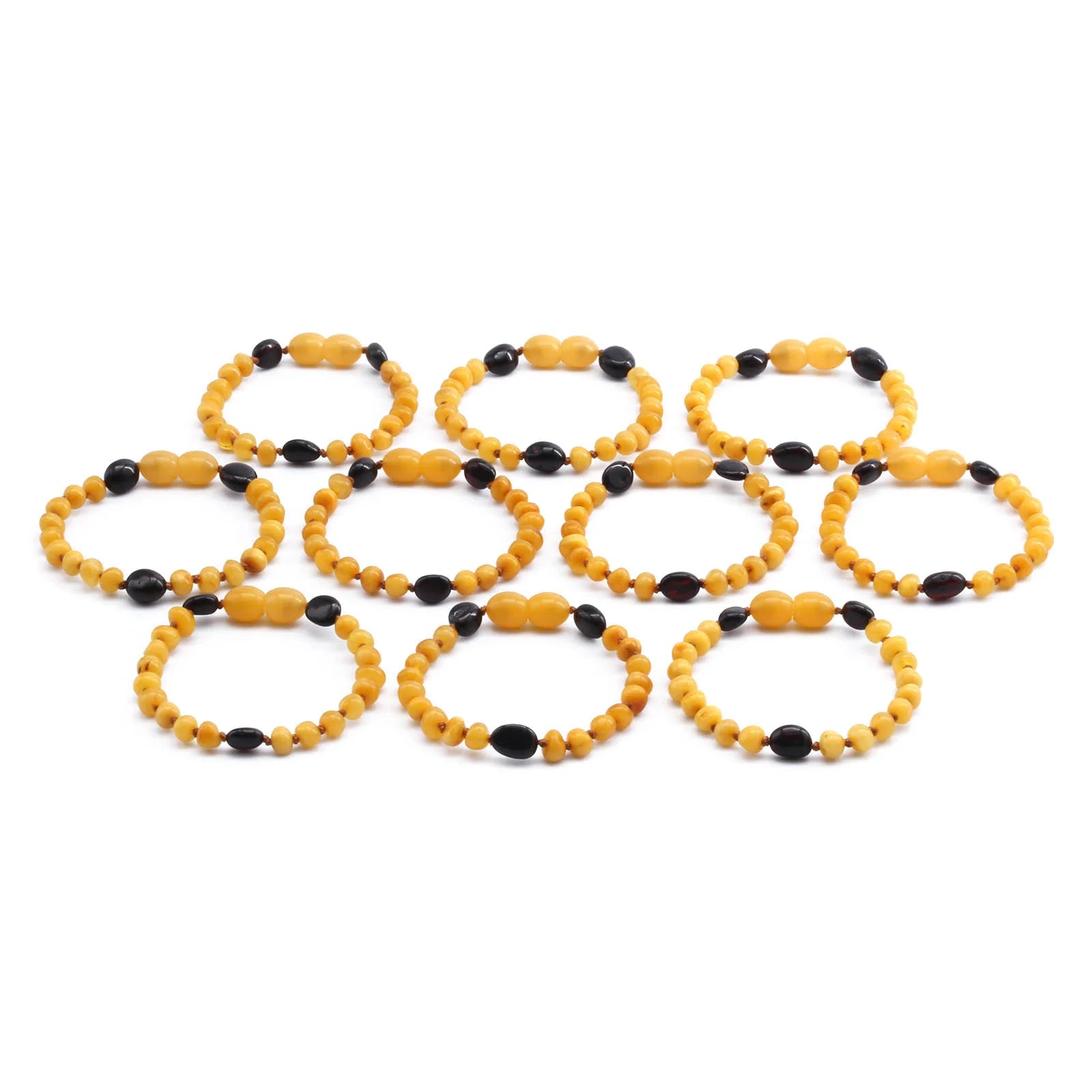 BALTIC AMBER BABY TEETHING BRACELETS LOT OF 10pcs - BAROQUE. LE369