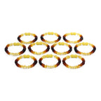 Baltic Amber Baby Teething Bracelet Roundel Rainbow Glossy Finish - Wholesale Lot of 10pcs - 14cm / 5.5in - BE183