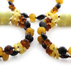 BALTIC AMBER BABY TEETHING BRACELETS LOT OF 10pcs - ROUNDEL. BE167