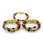 BALTIC AMBER BABY TEETHING BRACELETS LOT OF 10pcs - ROUNDEL. BE167