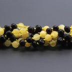 Baltic Amber Baby Teething Necklace Baroque Multicolor Glossy Finish - Wholesale Lot of 10pcs - 32cm / 12.6in - BE169