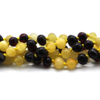 Baltic Amber Baby Teething Necklace Baroque Multicolor Glossy Finish - Wholesale Lot of 10pcs - 32cm / 12.6in - BE169