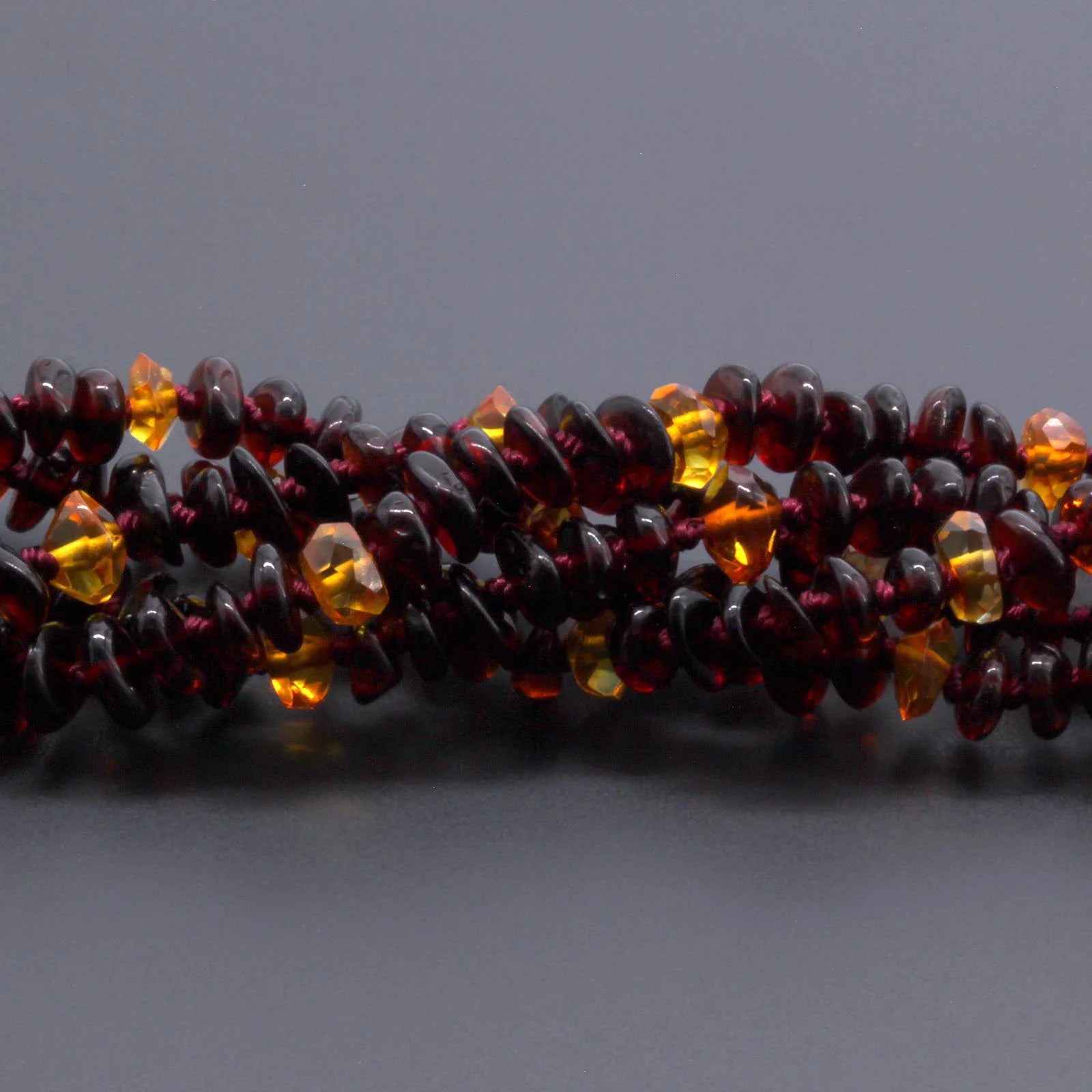 Baltic Amber Baby Teething Necklace Roundel Black Glossy Finish - Wholesale Lot of 10pcs - 32cm / 12.6in - BE173