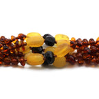 Baltic Amber Baby Teething Necklace Roundel Milky Cognac Glossy Finish - Wholesale Lot of 10pcs - 32cm / 12.6in - BE182
