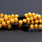 Baltic Amber Baby Teething Bracelet Baroque Milky Orange Glossy Finish - Wholesale Lot of 10pcs - 14cm / 5.5in - LE369
