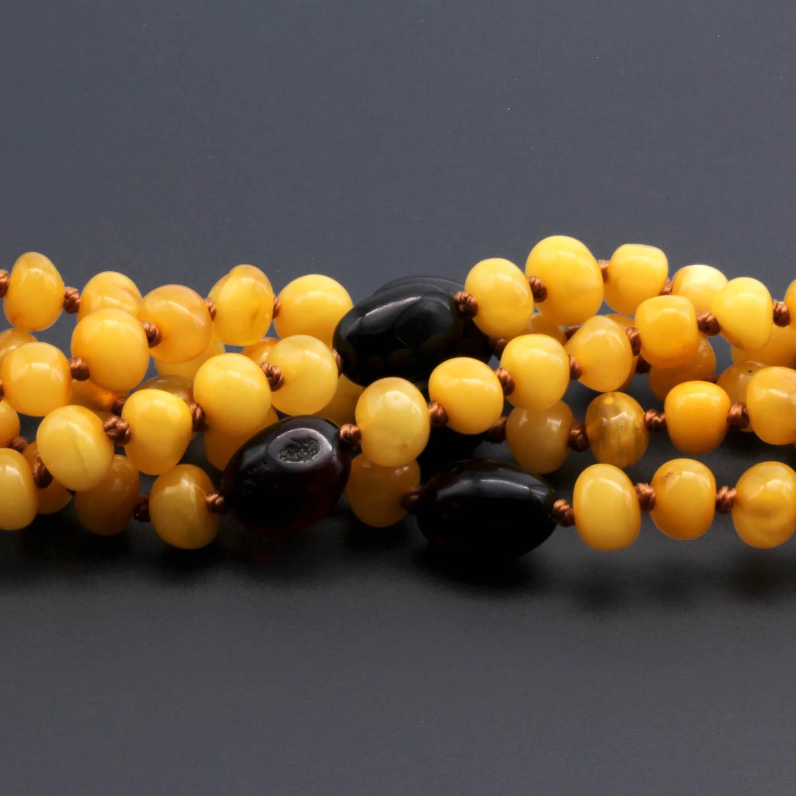 Baltic Amber Baby Teething Bracelet Baroque Milky Orange Glossy Finish - Wholesale Lot of 10pcs - 14cm / 5.5in - LE369