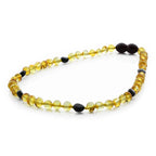 Baltic Amber Baby Teething Necklace Baroque Yellow Glossy Finish - Wholesale Lot of 10pcs - 32cm / 12.6in - BE172