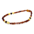 Baltic Amber Baby Teething Necklace Roundel Milky Cognac Glossy Finish - Wholesale Lot of 10pcs - 32cm / 12.6in - BE182