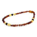 Baltic Amber Baby Teething Necklace Roundel Milky Cognac Glossy Finish - Wholesale Lot of 10pcs - 32cm / 12.6in - BE182
