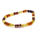Baltic Amber Baby Teething Necklace Roundel Multicolor Glossy Finish - Wholesale Lot of 10pcs - 32cm / 12.6in - BE180