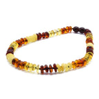 Baltic Amber Baby Teething Necklace Roundel Multicolor Glossy Finish - Wholesale Lot of 10pcs - 32cm / 12.6in - BE180
