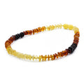 Baltic Amber Baby Teething Necklace Roundel Rainbow Glossy Finish - Wholesale Lot of 10pcs - 32cm / 12.6in - BE183