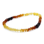 Baltic Amber Baby Teething Necklace Roundel Rainbow Glossy Finish - Wholesale Lot of 10pcs - 32cm / 12.6in - BE183
