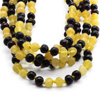 Baltic Amber Baby Teething Necklace Baroque Multicolor Glossy Finish - Wholesale Lot of 10pcs - 32cm / 12.6in - BE169