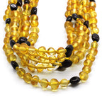 Baltic Amber Baby Teething Necklace Baroque Yellow Glossy Finish - Wholesale Lot of 10pcs - 32cm / 12.6in - BE172