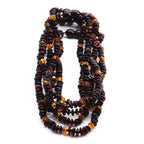 Baltic Amber Baby Teething Necklace Roundel Black Glossy Finish - Wholesale Lot of 10pcs - 32cm / 12.6in - BE173