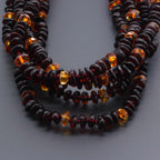 Baltic Amber Baby Teething Necklace Roundel Black Glossy Finish - Wholesale Lot of 10pcs - 32cm / 12.6in - BE173