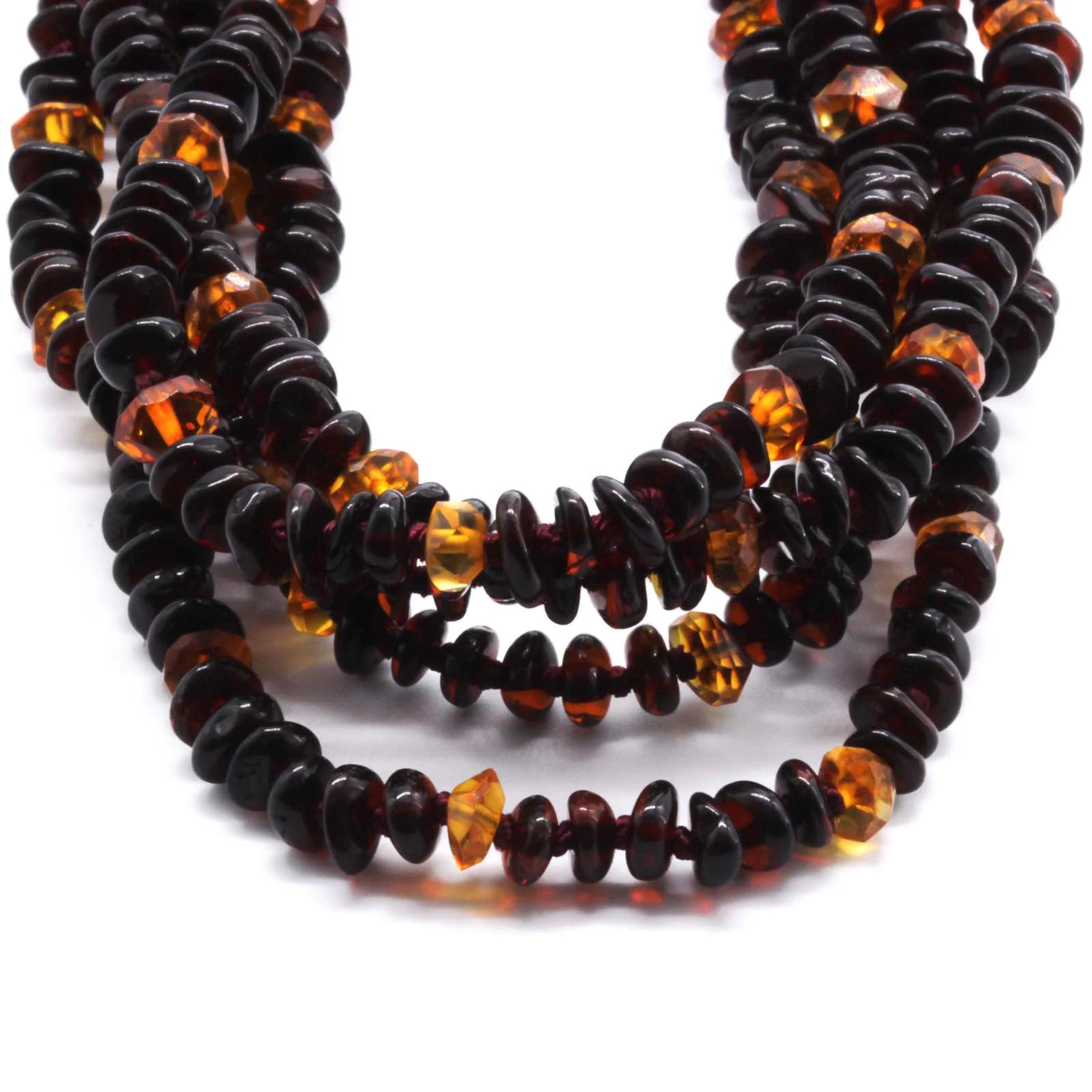 BALTIC AMBER BABY NECKLACES LOT OF 10pcs - ROUNDEL. BE173