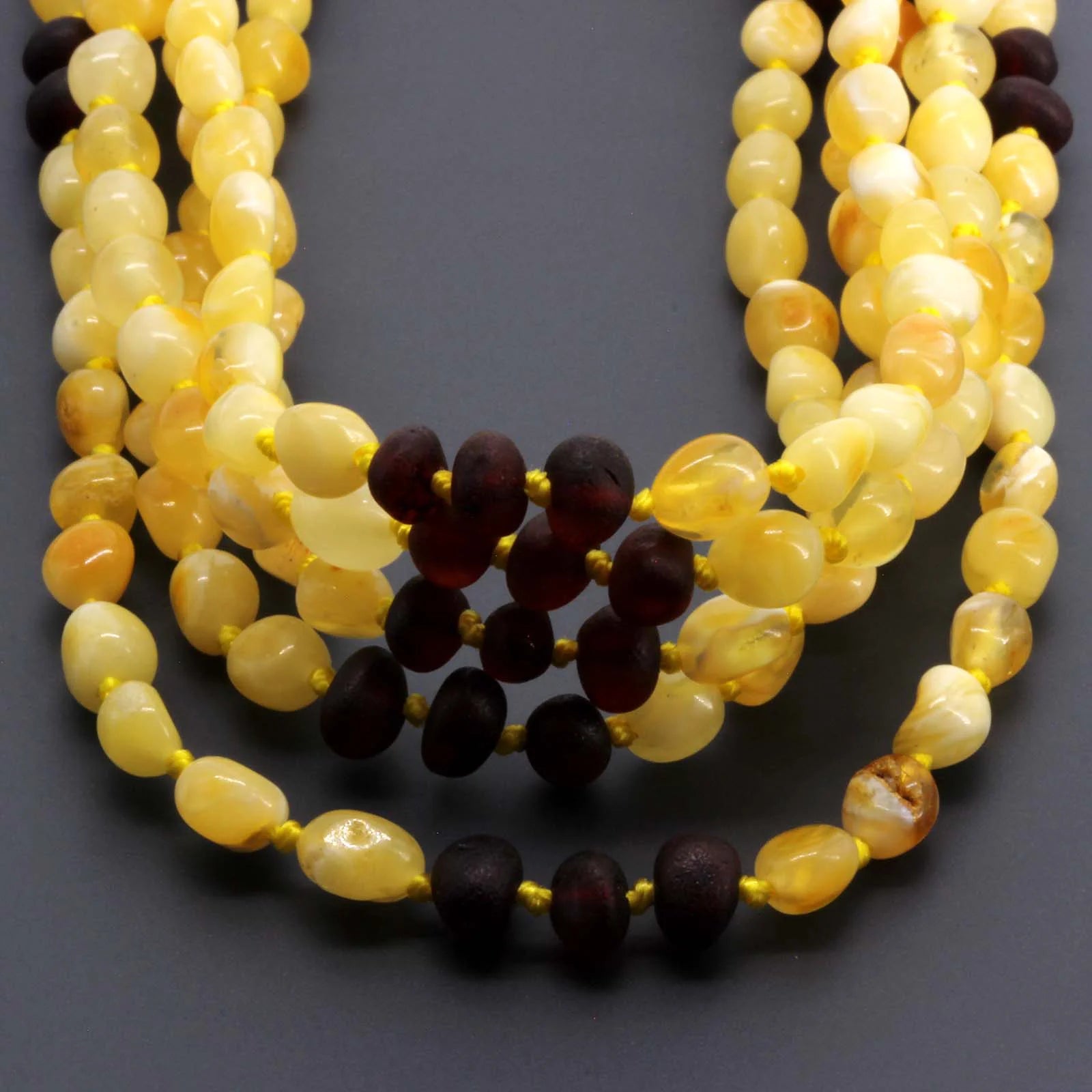 BALTIC AMBER BABY TEETHING NECKLACES LOT OF 10pcs - OLIVE. CE130