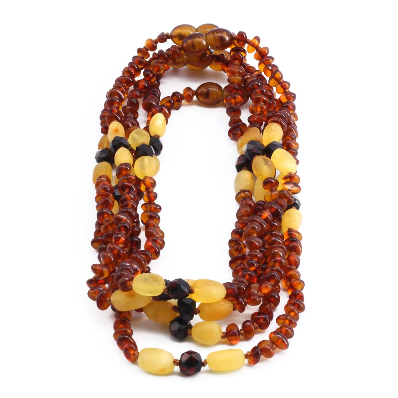 BALTIC AMBER BABY TEETHING NECKLACES LOT OF 10pcs - ROUNDEL. BE182