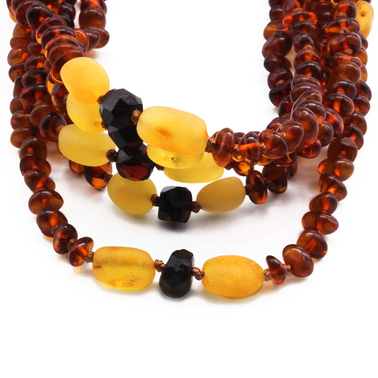 BALTIC AMBER BABY TEETHING NECKLACES LOT OF 10pcs - ROUNDEL. BE182