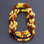 BALTIC AMBER BABY NECKLACES LOT OF 10pcs - ROUNDEL. LE365